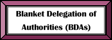 blanket delegation of authority